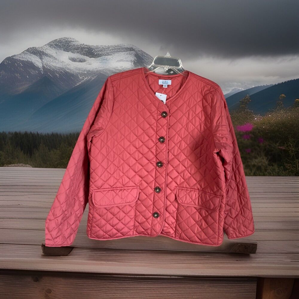 Croft & Barrow Women’s XL Quilted  Jacket NWT Coral New Excellent Condition